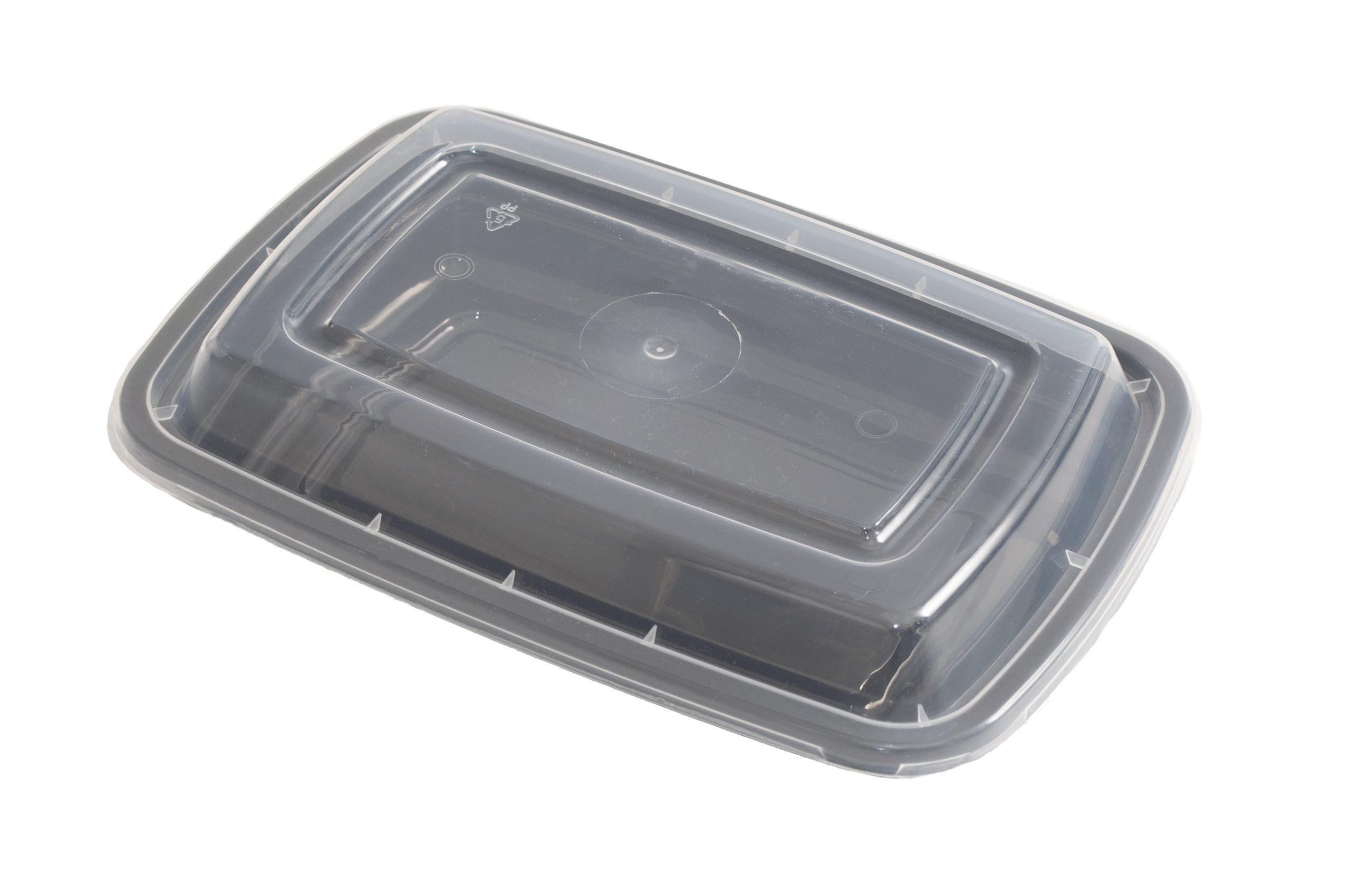 39oz 3-Compartment Black Container (150 pcs) - Eatery Outlet