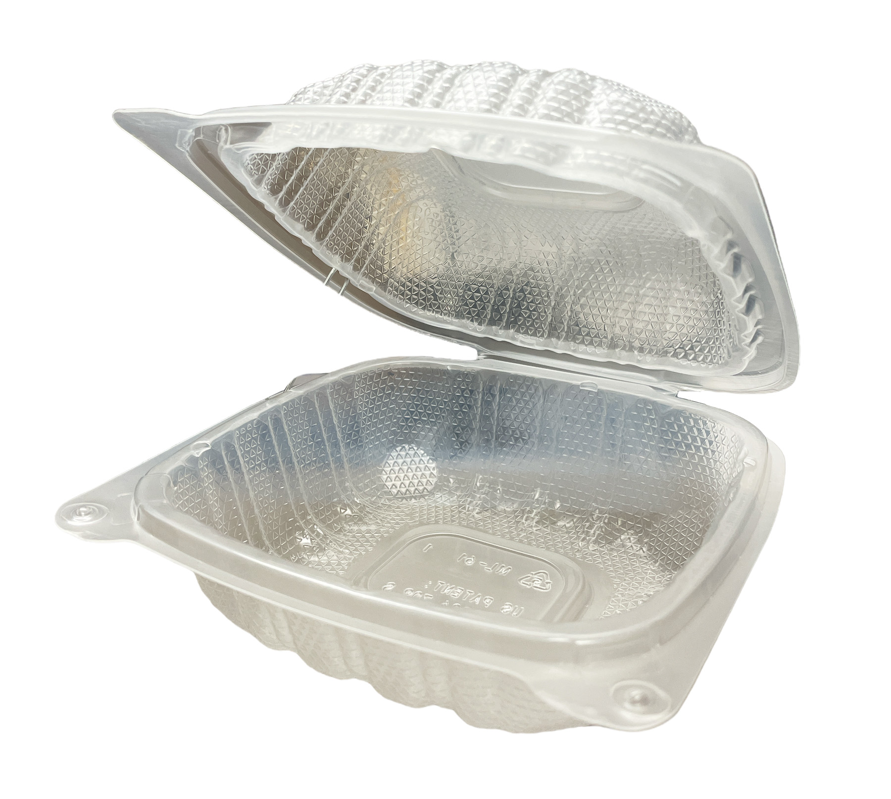 6 Hinged PP Frosty Clear Plastic Clamshell Container 250pcs Eatery